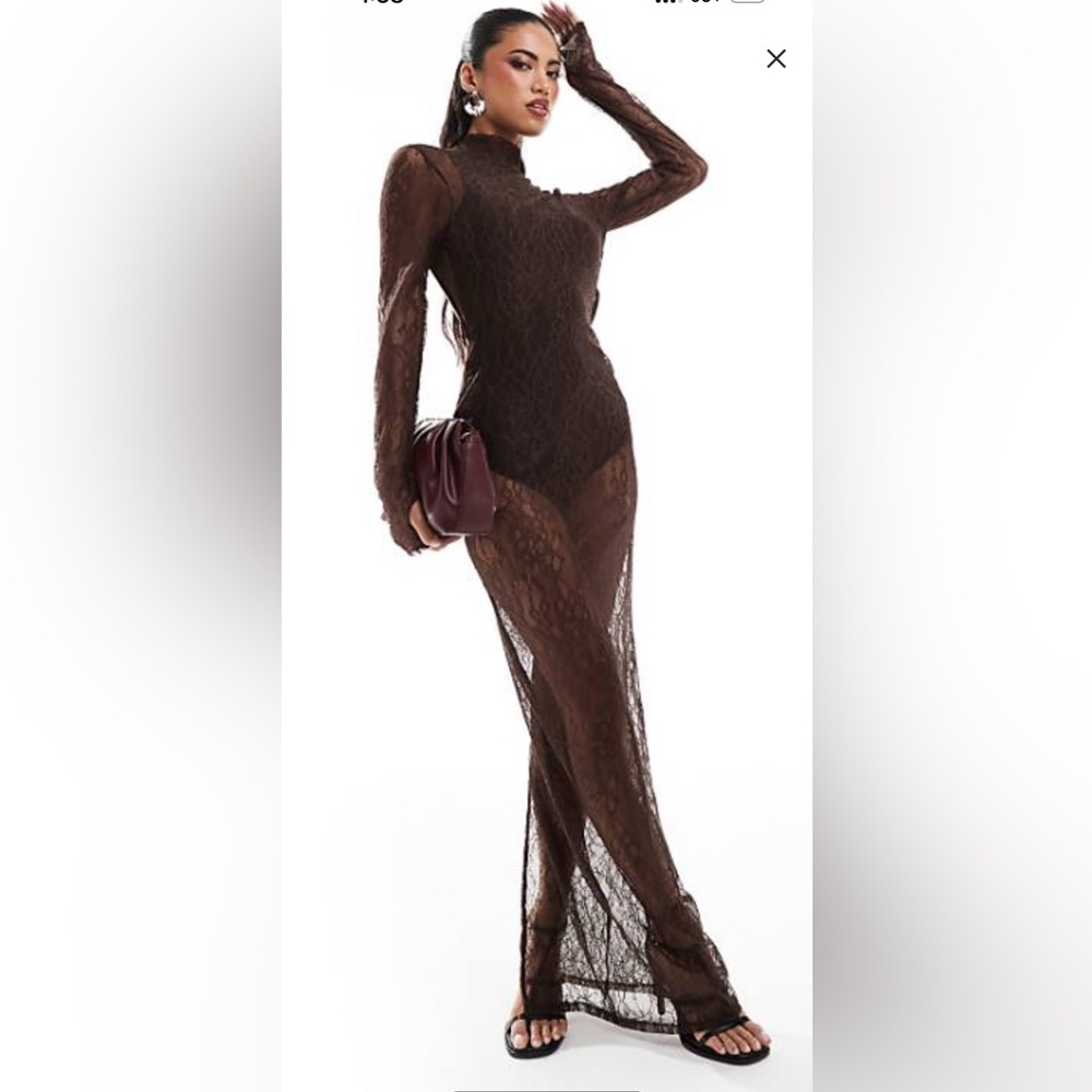 ASOS design lace overlay body maxi dress